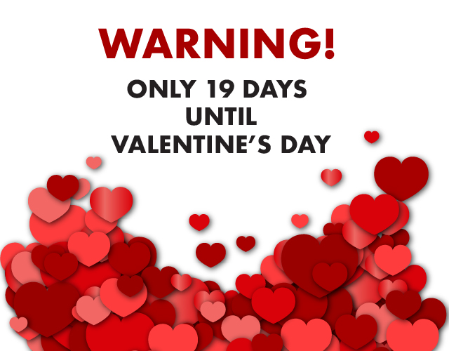 Warning! Only 19 Days Until Valentine's Day