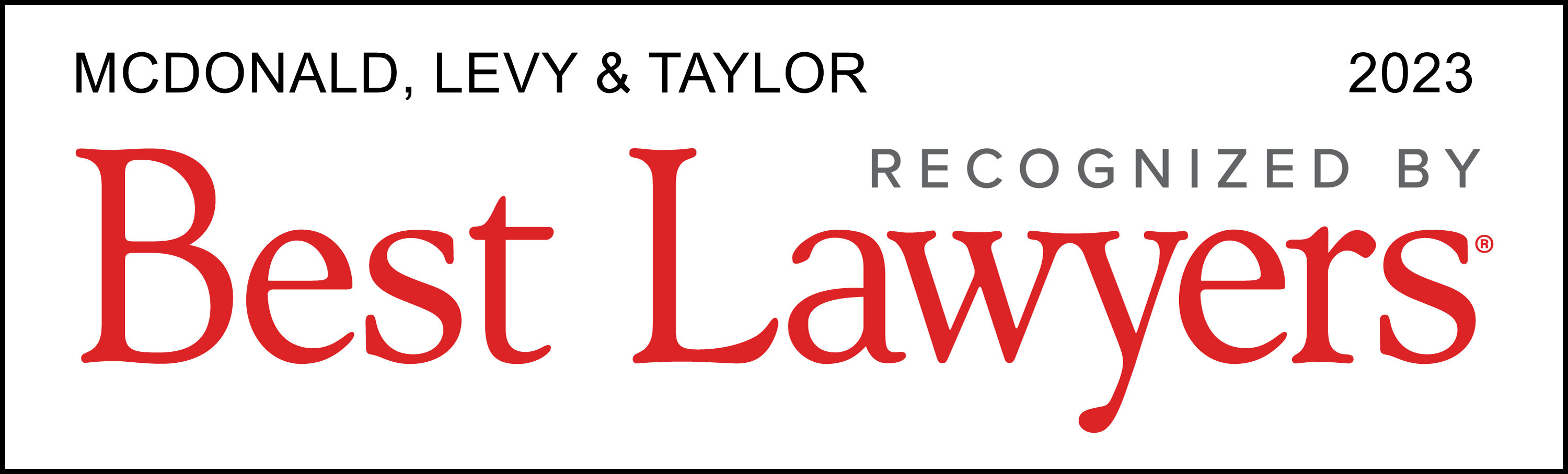 McDonald, Levy & Taylor recognized by Best Lawyers 2023